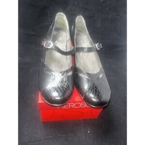 A2 black heels Size 10.5 A2 by Aerosoles "Maramba" women's dress Black Lizard